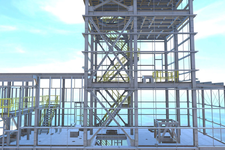 multi-storey steel frame إطار الصلب متعدد الطوابق