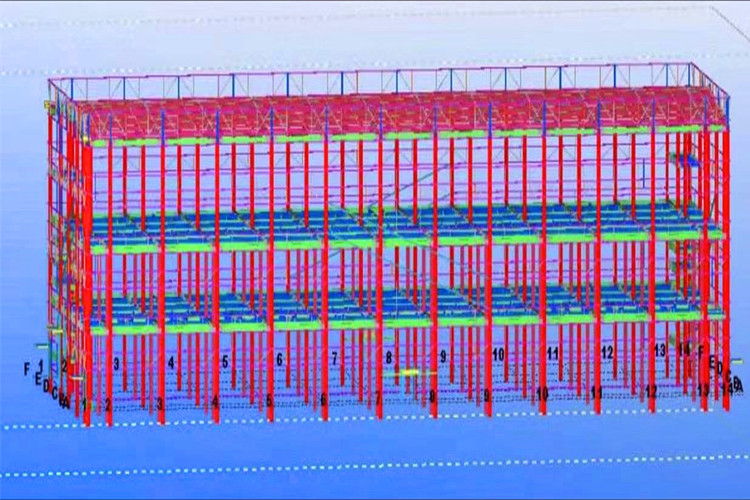 2 طوابق الفولاذ المبنى