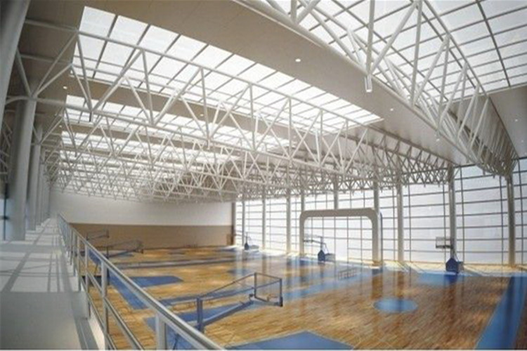 الهيكل الصلب تصميم صالة للألعاب الرياضية واضح سبان لمحكمة كرة السلة الداخلية
