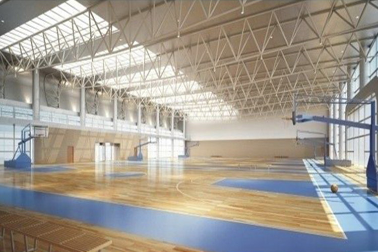 الهيكل الصلب تصميم صالة للألعاب الرياضية واضح سبان لمحكمة كرة السلة الداخلية