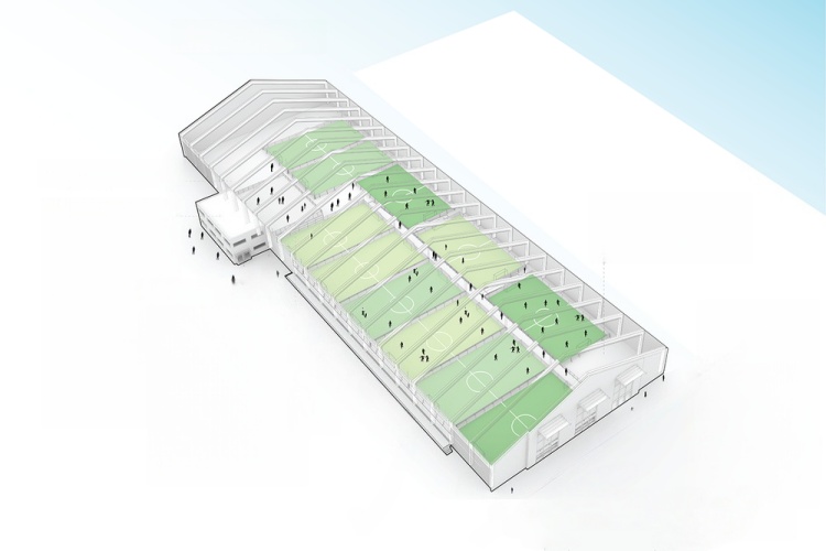 مبنى الساحة الرياضية الداخلية